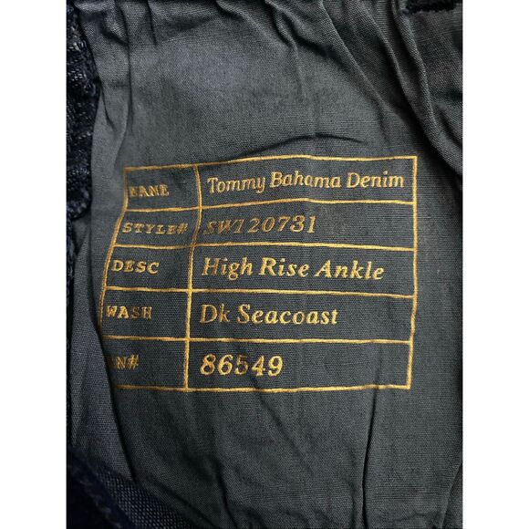 Tommy Bahama High Rise Ankle Jeans Rhinestone Tuxedo Stripe Women’s Sz 4x28 - Picture 6 of 10